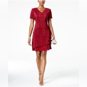 Plissé Foil Tiered Dress